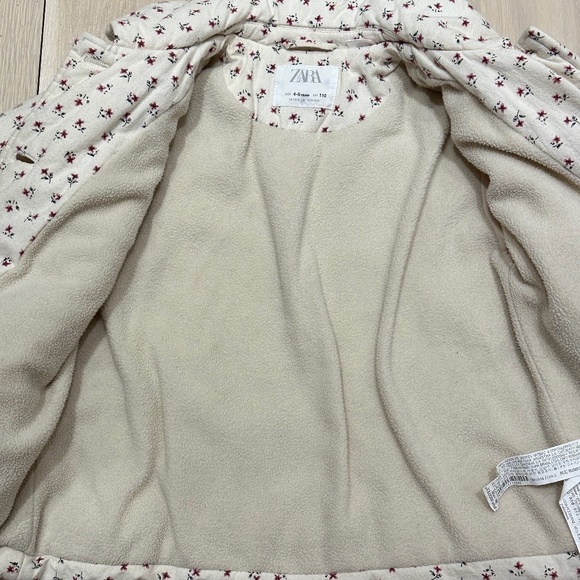 Zara Girls Floral Print Buttoned Jacket 4-5Y - Picture 5 of 7